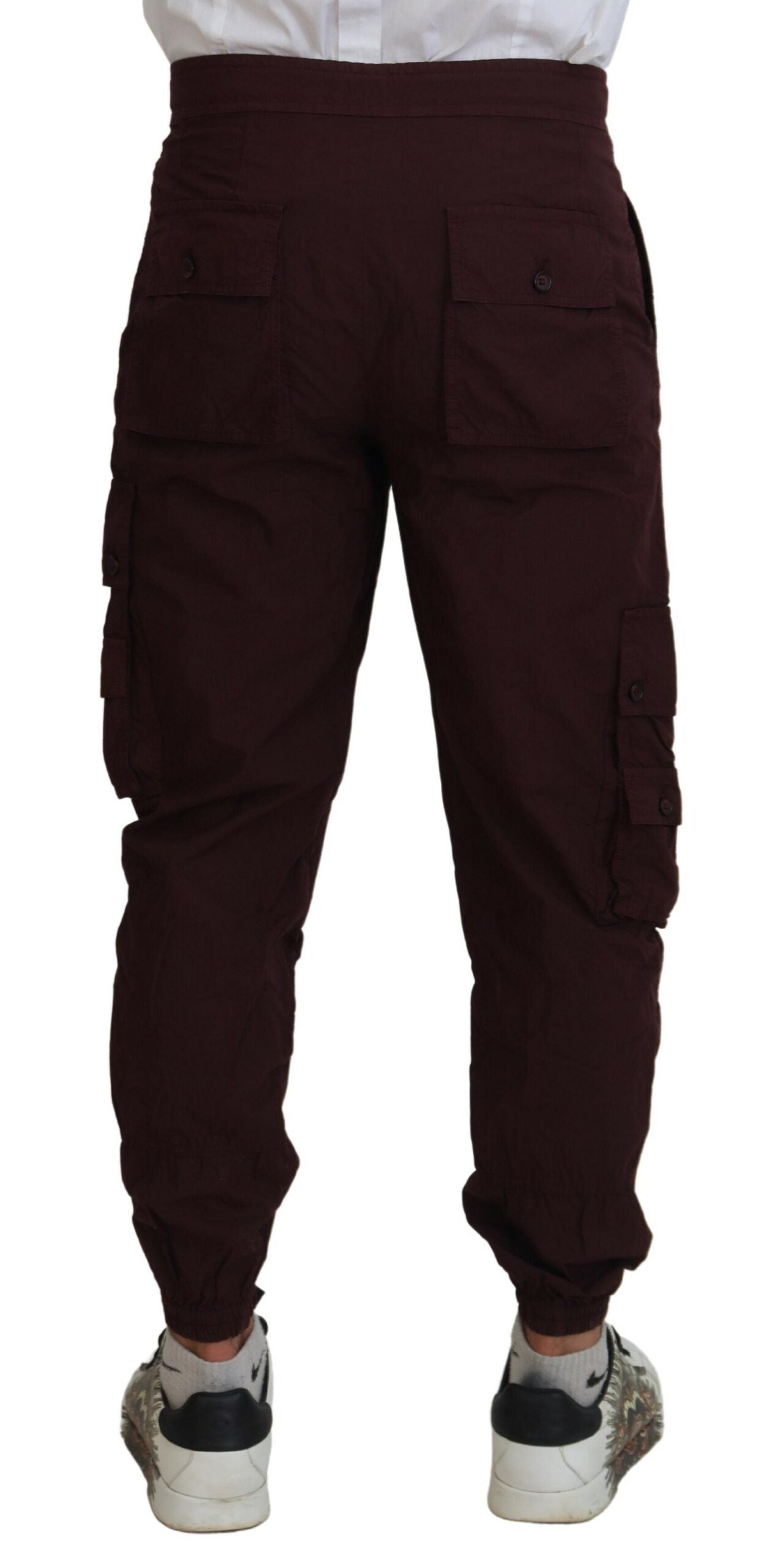 Dolce &amp; Gabbana Pantalon de jogging élégant en coton bordeaux