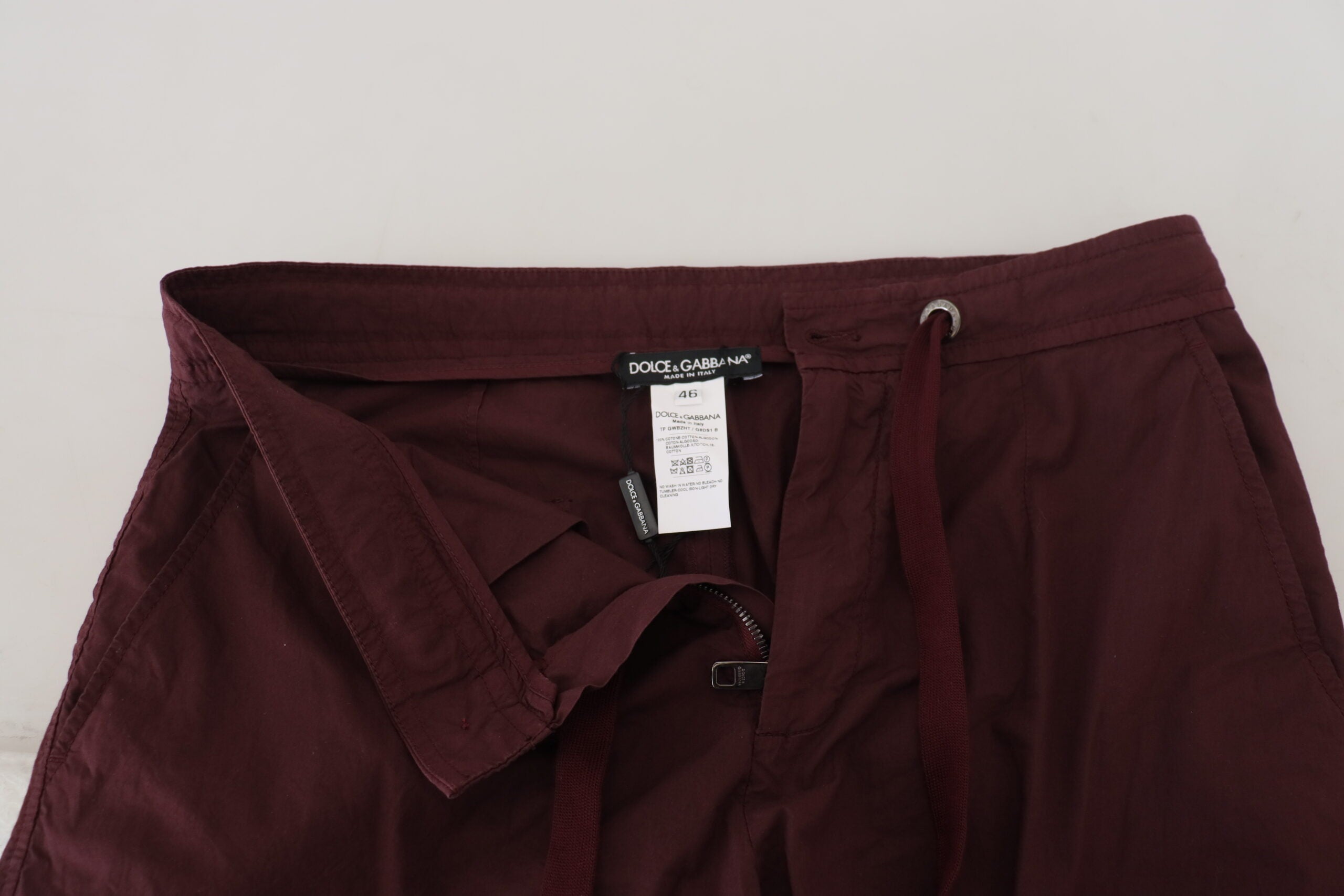 Dolce &amp; Gabbana Pantalon de jogging élégant en coton bordeaux