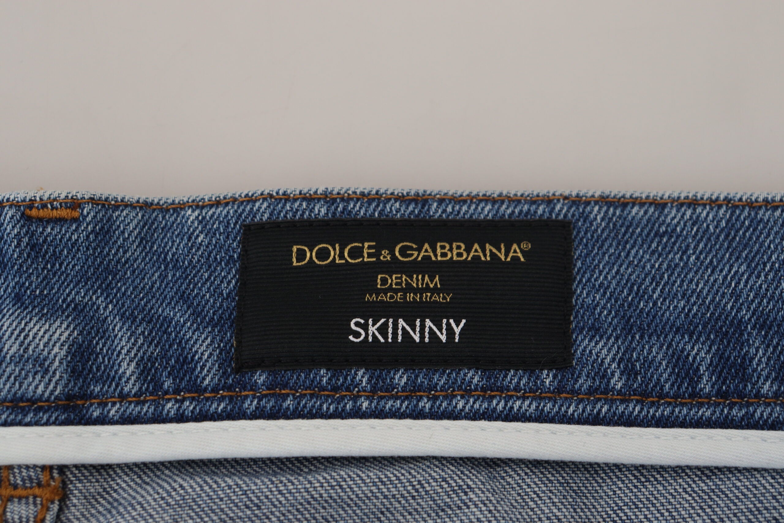 Dolce & Gabbana Jean skinny en coton délavé bleu