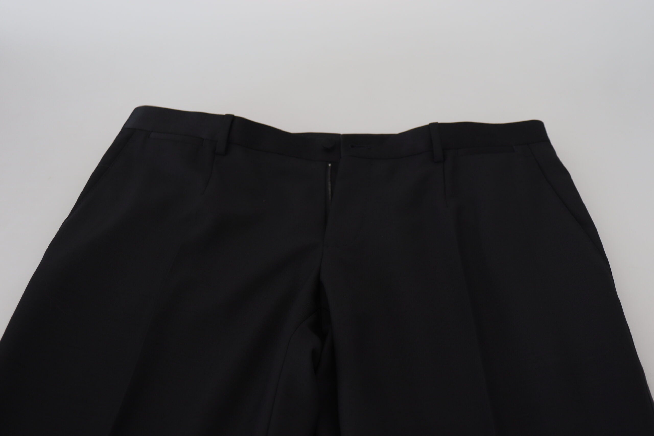 Dolce &amp; Gabbana Pantalon habillé noir élégant en mélange de laine vierge