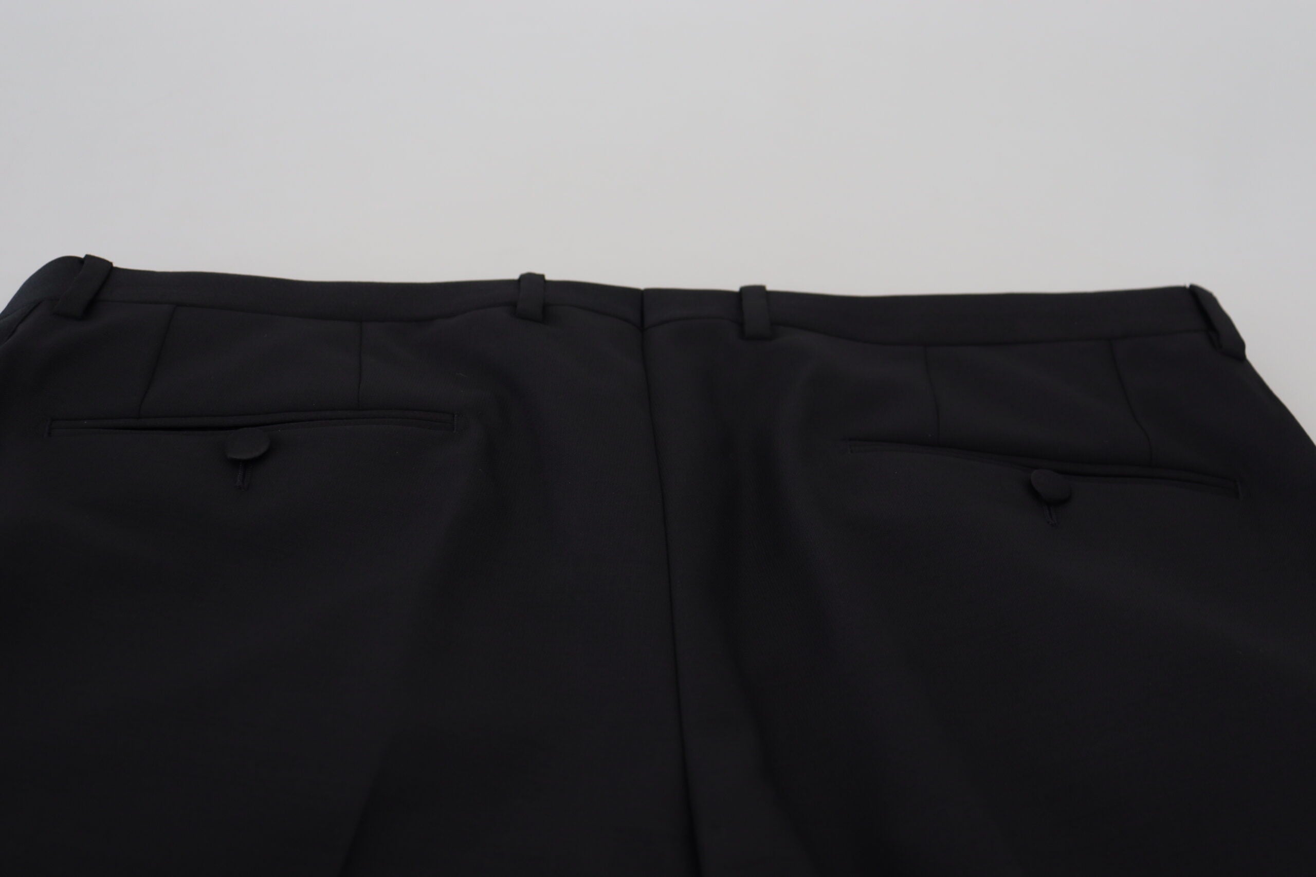 Dolce &amp; Gabbana Pantalon habillé noir élégant en mélange de laine vierge