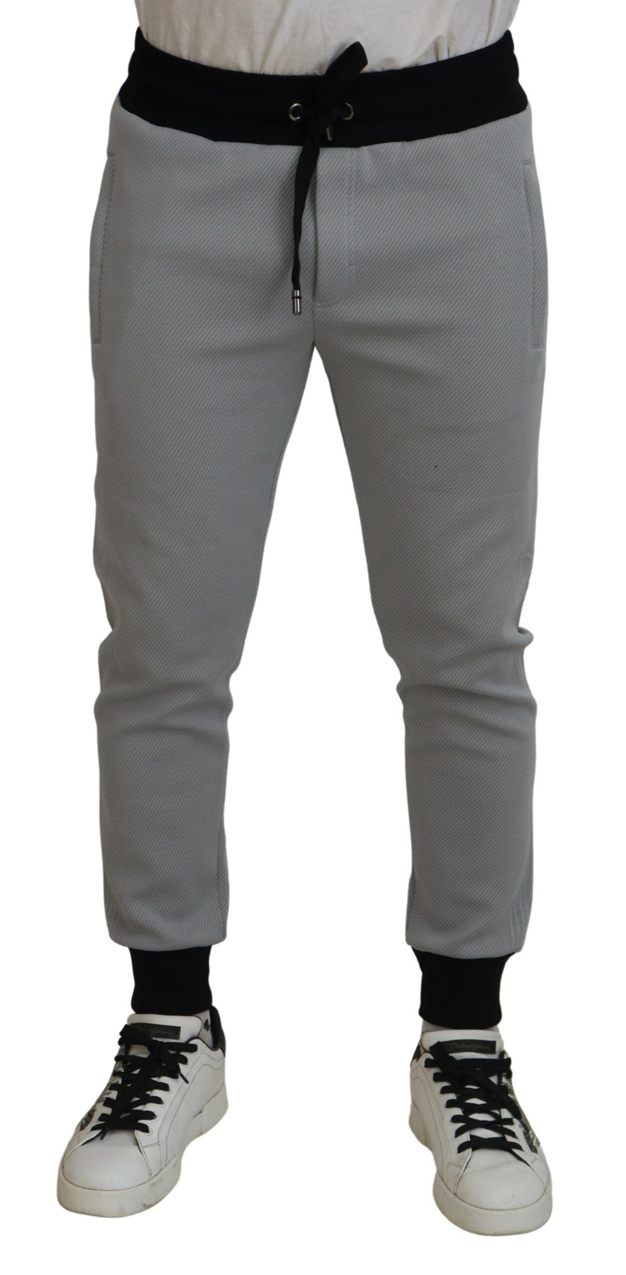 Dolce &amp; Gabbana Pantalon de jogging gris élégant