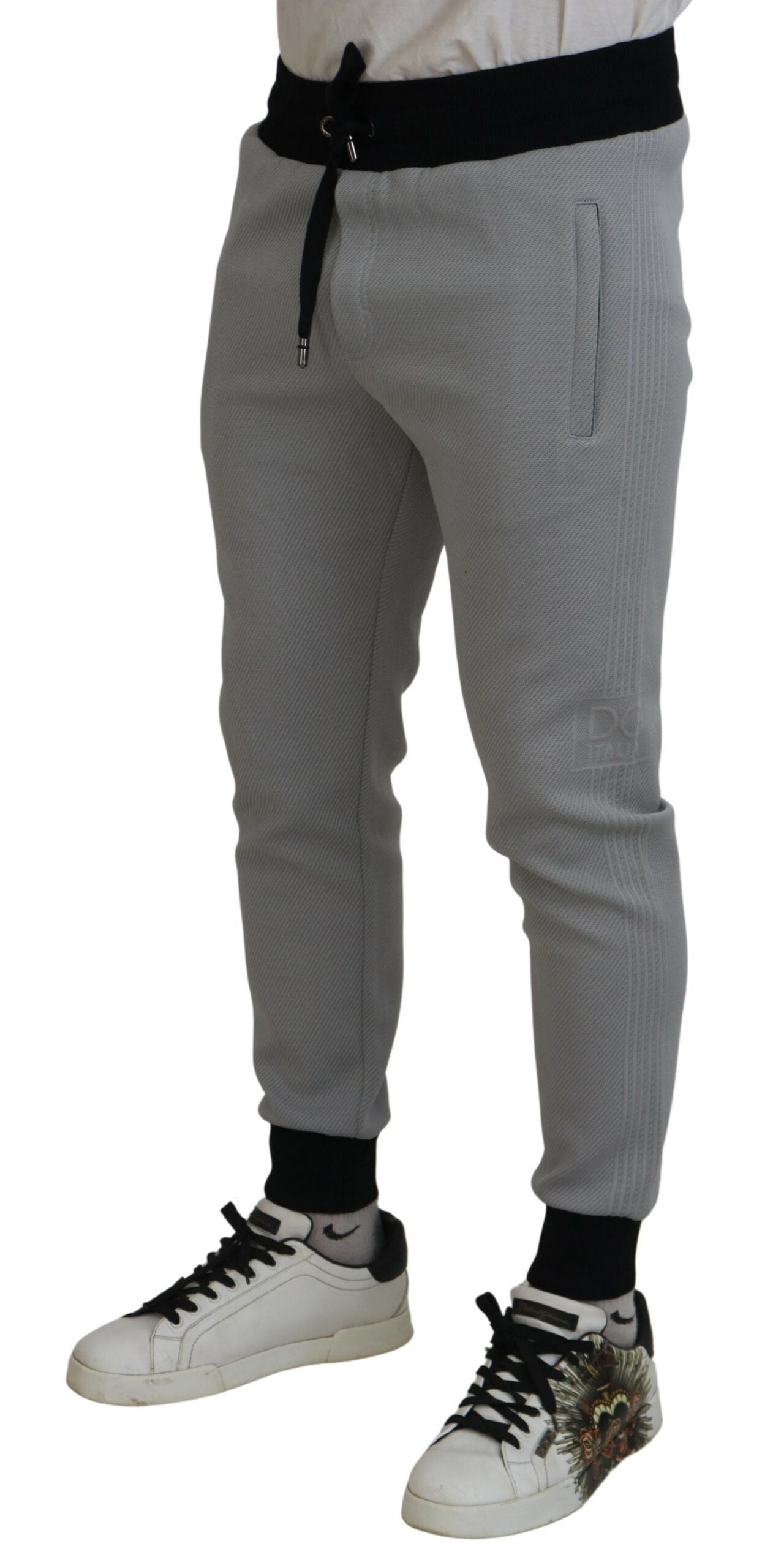 Dolce &amp; Gabbana Pantalon de jogging gris élégant