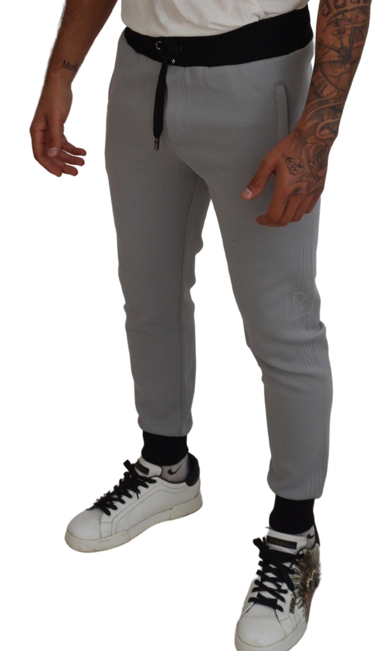 Dolce &amp; Gabbana Pantalon de jogging gris élégant