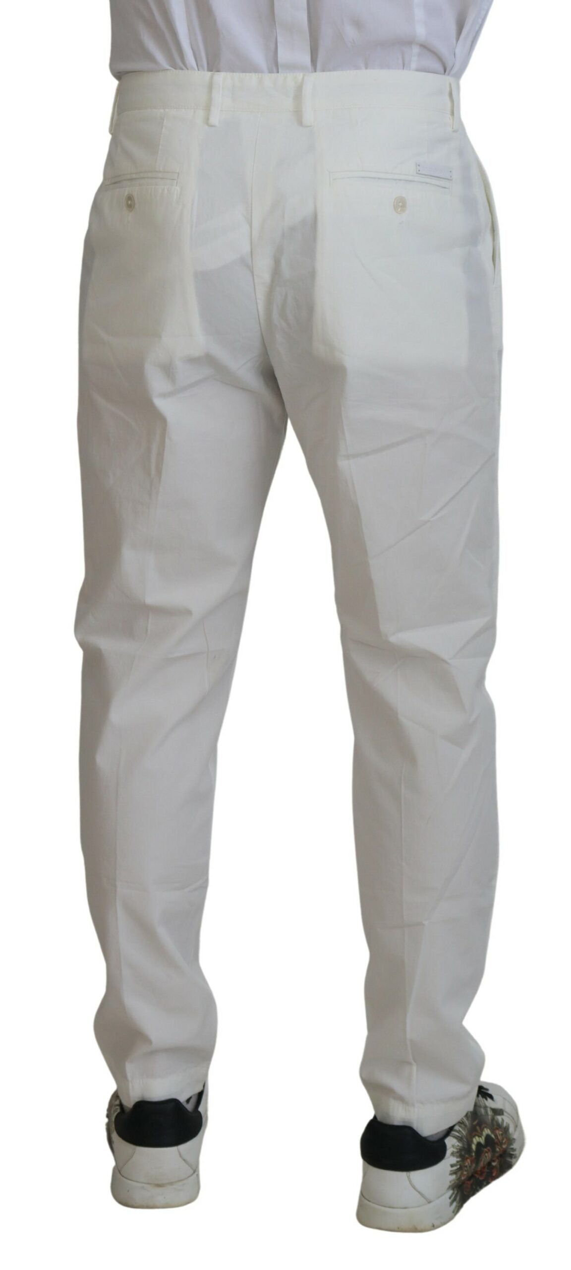 Dolce &amp; Gabbana Pantalon chino en coton blanc élégant