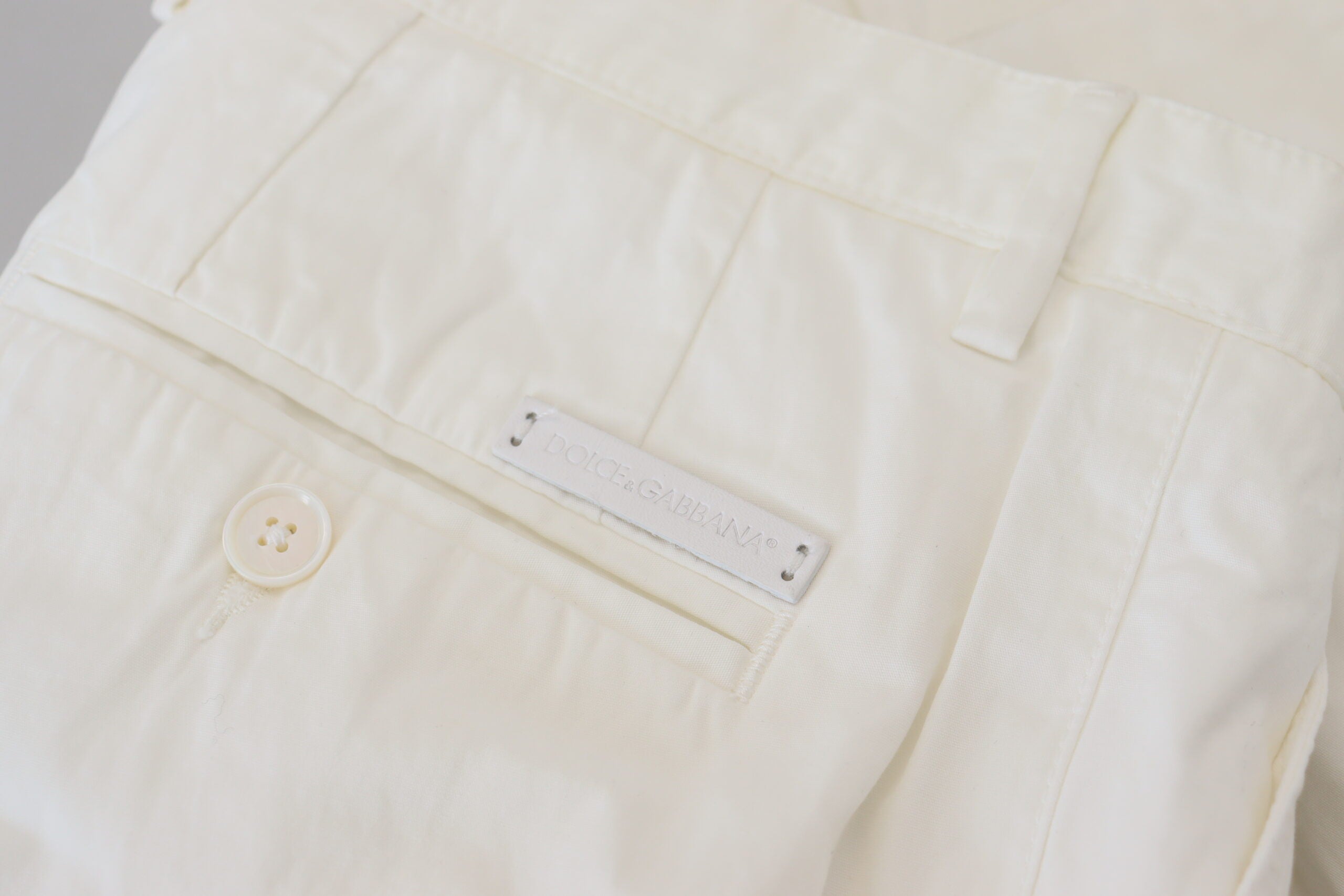 Dolce &amp; Gabbana Pantalon chino en coton blanc élégant