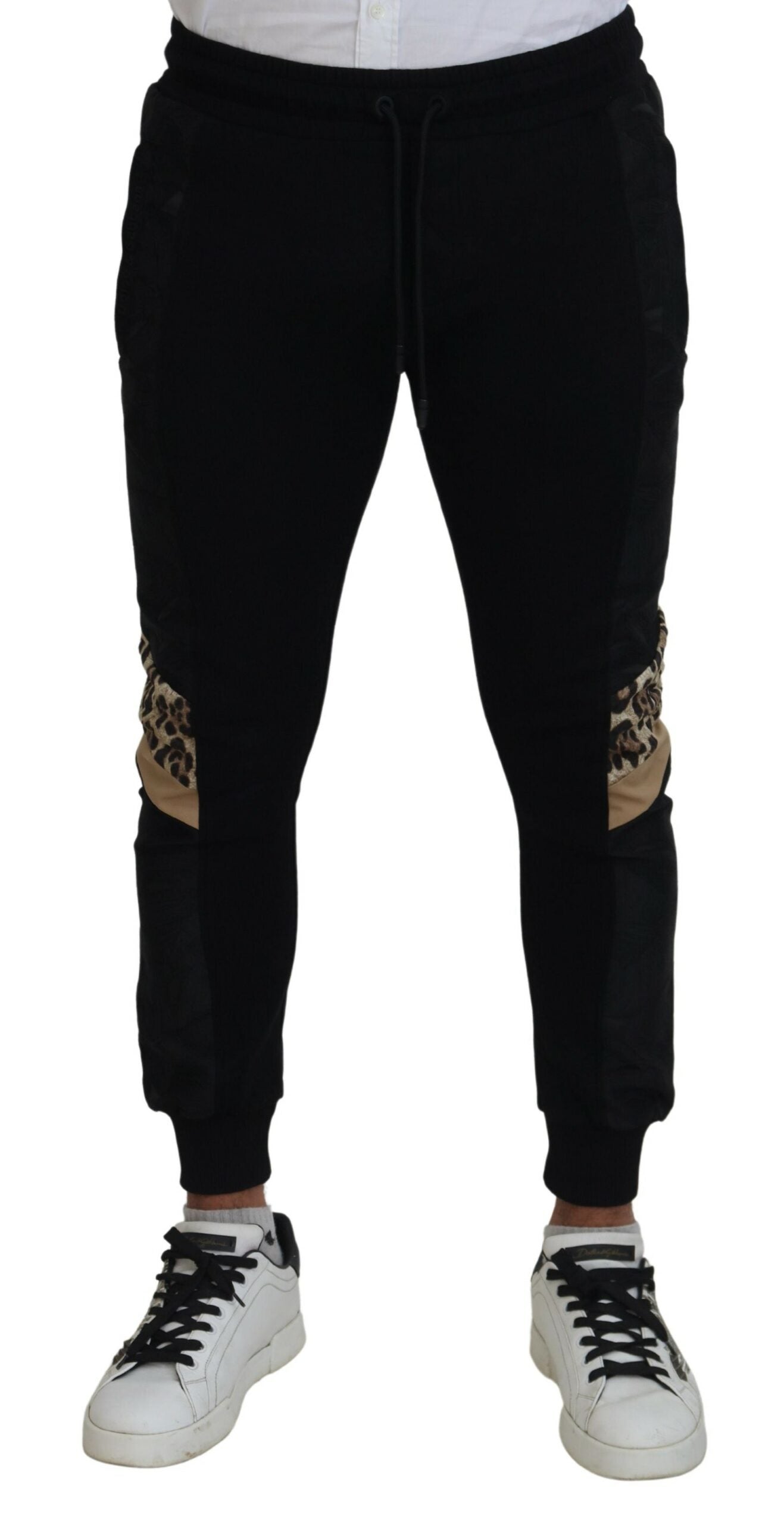 Dolce & Gabbana Pantalon de jogging skinny en polyester noir pour hommes