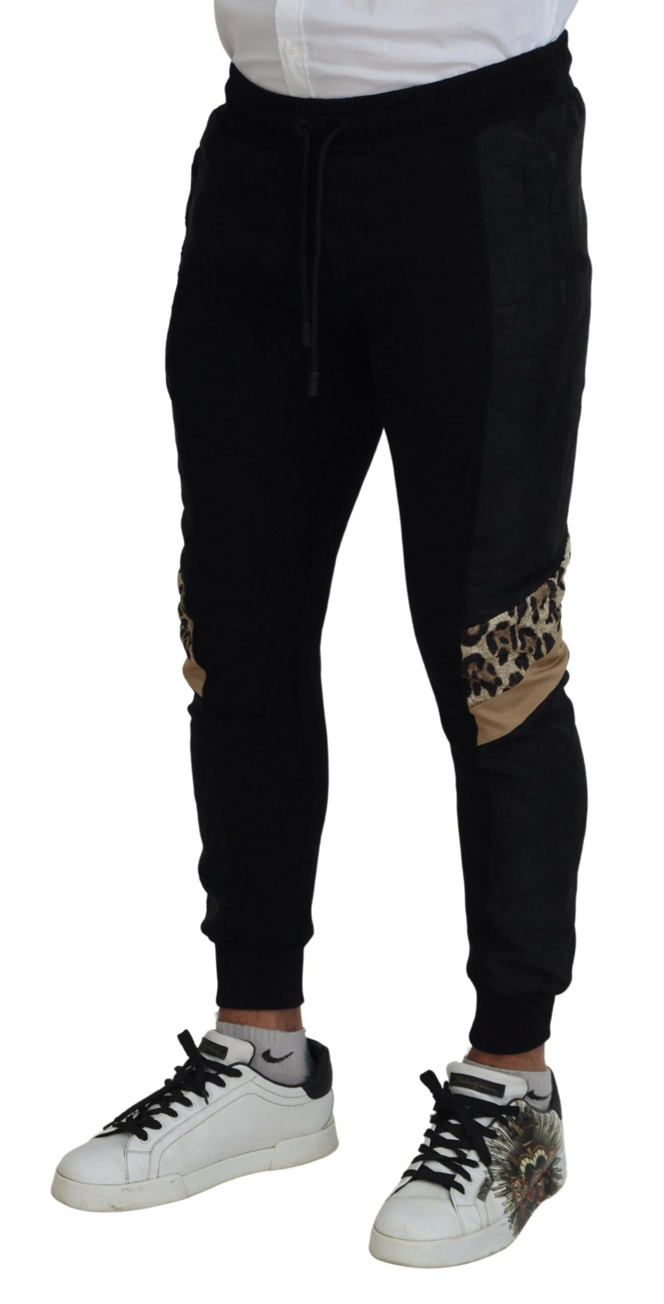 Dolce & Gabbana Pantalon de jogging skinny en polyester noir pour hommes