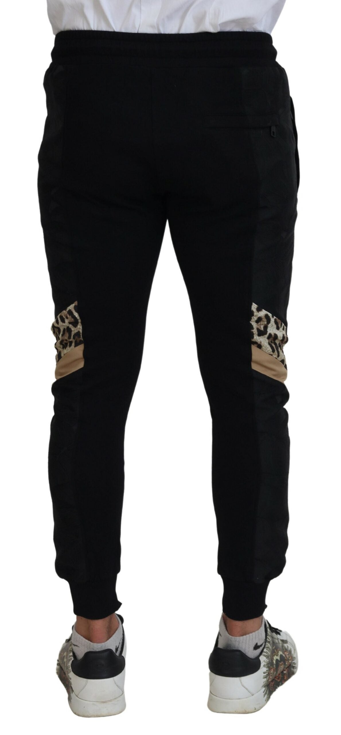 Dolce & Gabbana Pantalon de jogging skinny en polyester noir pour hommes