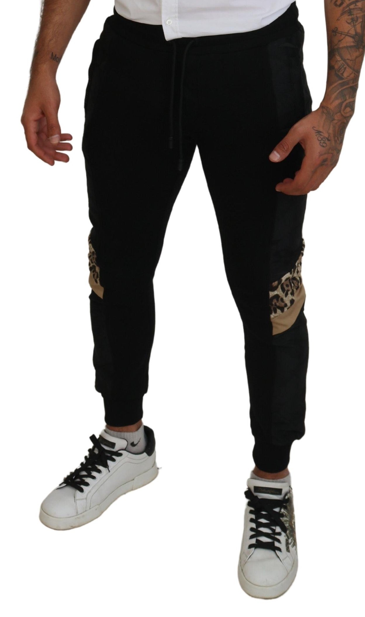 Dolce & Gabbana Pantalon de jogging skinny en polyester noir pour hommes