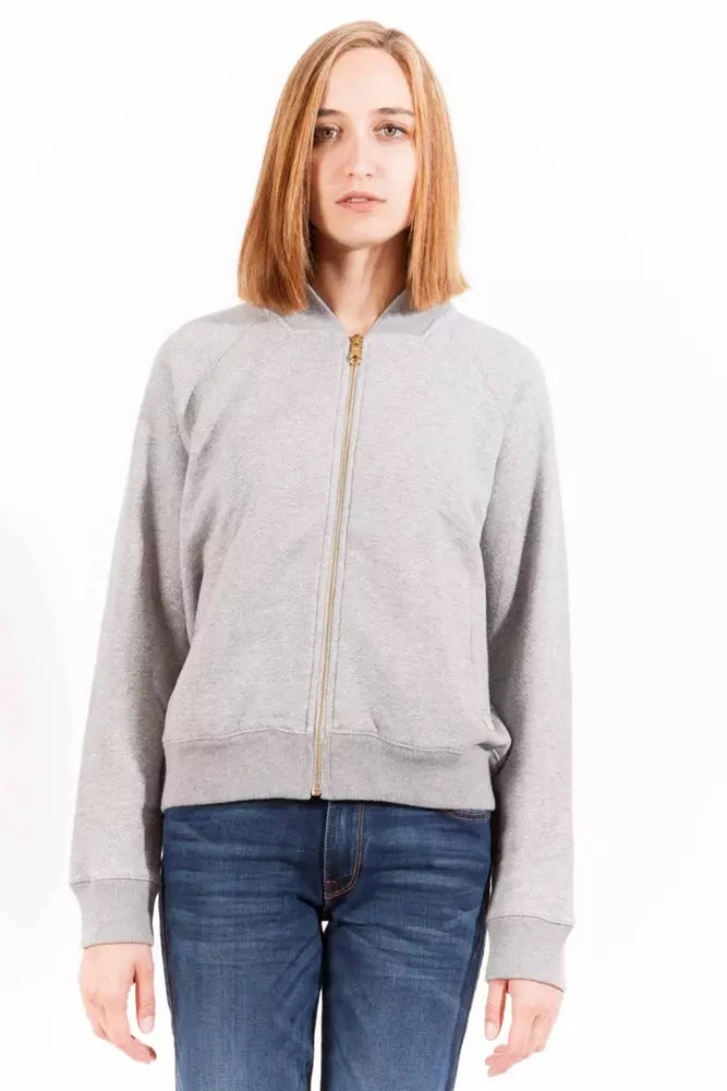 Gant Chic Sweat-shirt zippé à manches longues gris