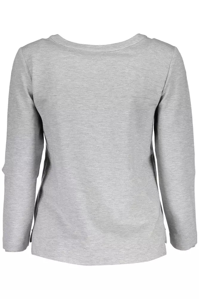 Sweat-shirt Gant Chic gris à fermeture éclair latérale et mélange d'élasthanne