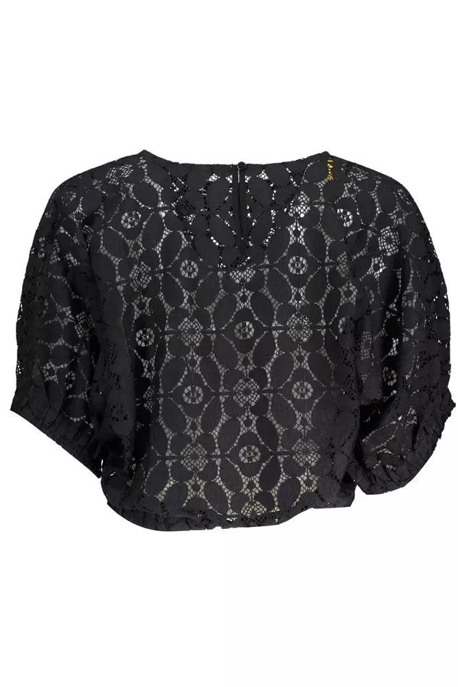 Desigual Chic Blouse à manches chauve-souris et taille élastique