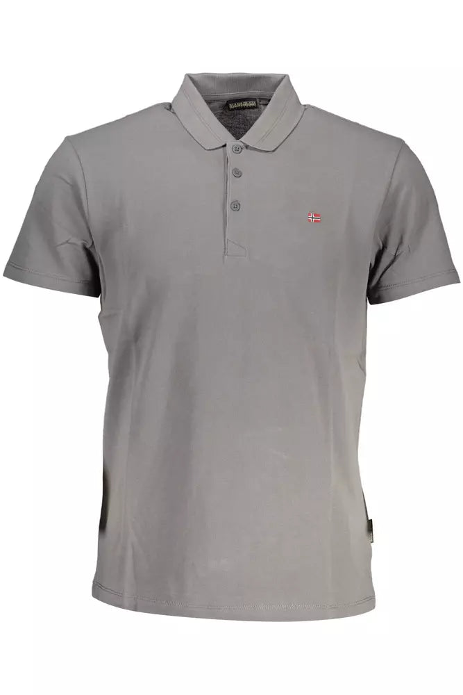 Napapijri Elegant Short-Sleeved Gray Polo