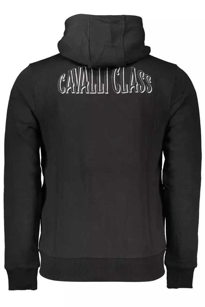 Cavalli Class Elegant Sweat-shirt zippé à capuche noir