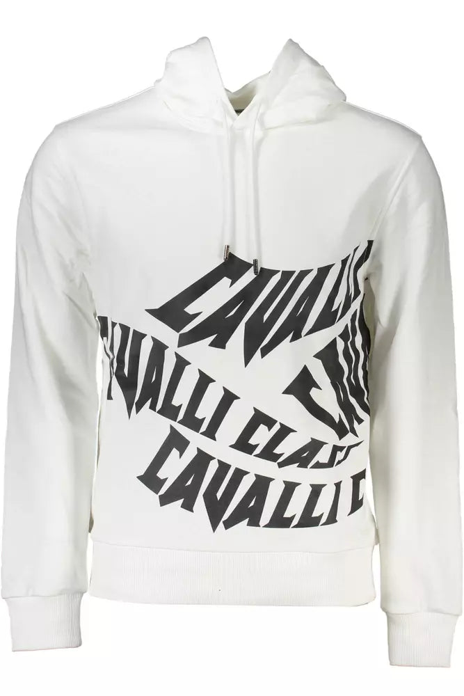 Sweat à capuche blanc élégant Cavalli Class