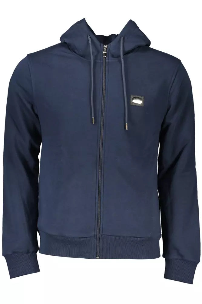 Cavalli Class Elegant Sweat-shirt zippé à capuche bleu