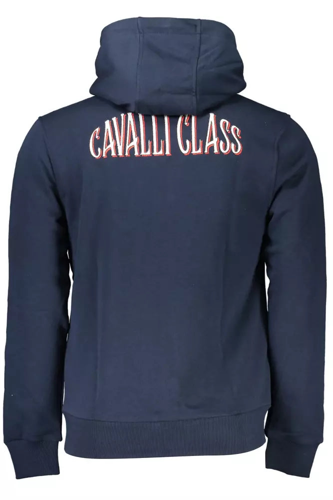 Cavalli Class Elegant Sweat-shirt zippé à capuche bleu