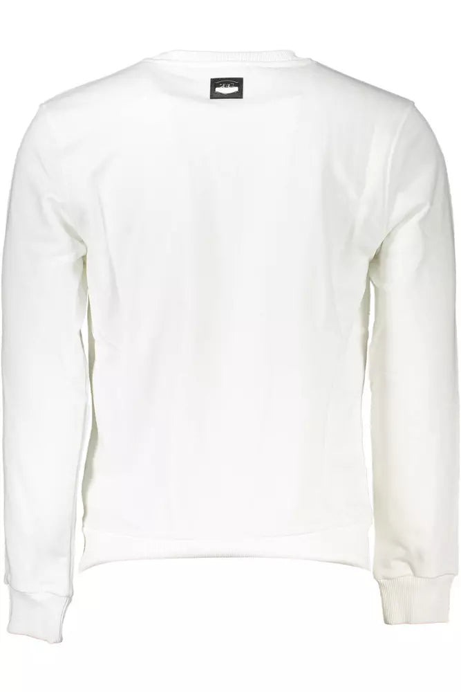 Sweat-shirt brodé blanc élégant Cavalli Class