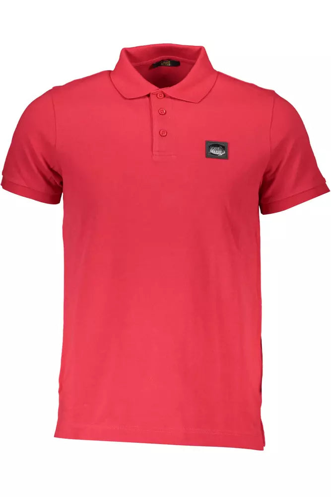 Cavalli Class Polo élégant en coton rose avec détails chics