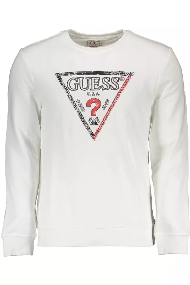 Guess Jeans - Sweat-shirt élégant à col rond blanc