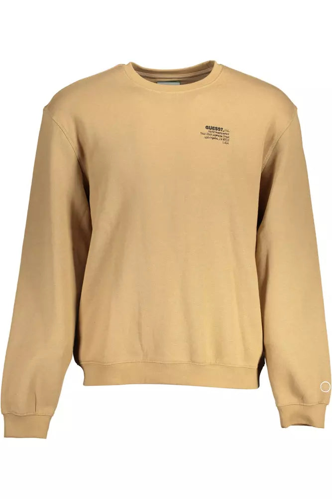 Guess Jeans Sweat-shirt décontracté à col rond beige surélevé