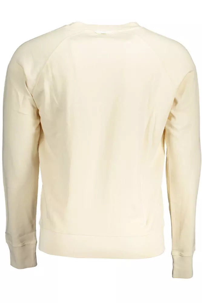 Gant Chic Sweat-shirt en coton beige avec logo imprimé