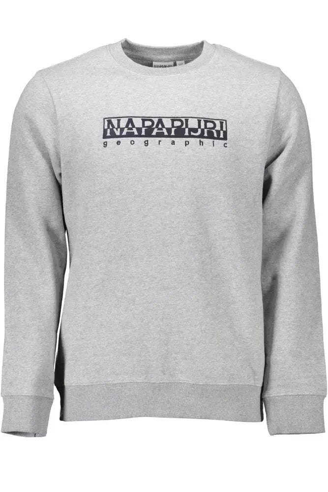 Napapijri Sweat-shirt chic en coton biologique brodé gris