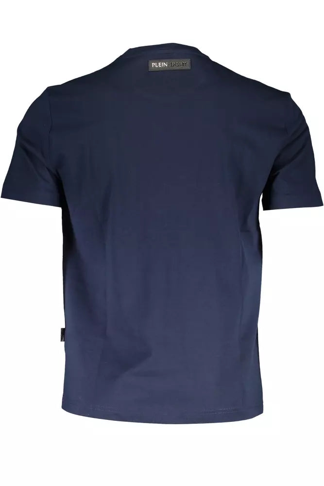 Plein Sport Round Neck Blue Emblem Tee