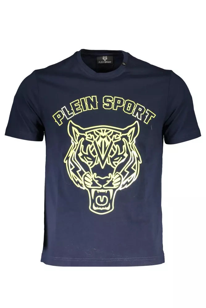 Plein Sport Dashing Blue Printed Crew Neck Tee