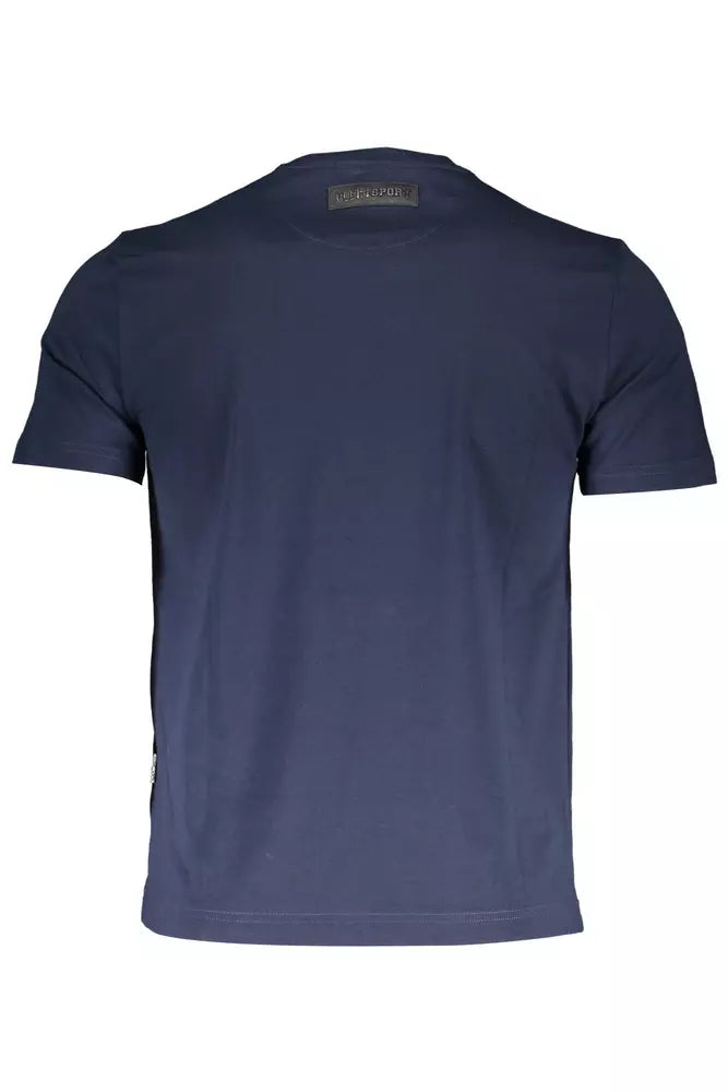 Plein Sport Dashing Blue Printed Crew Neck Tee