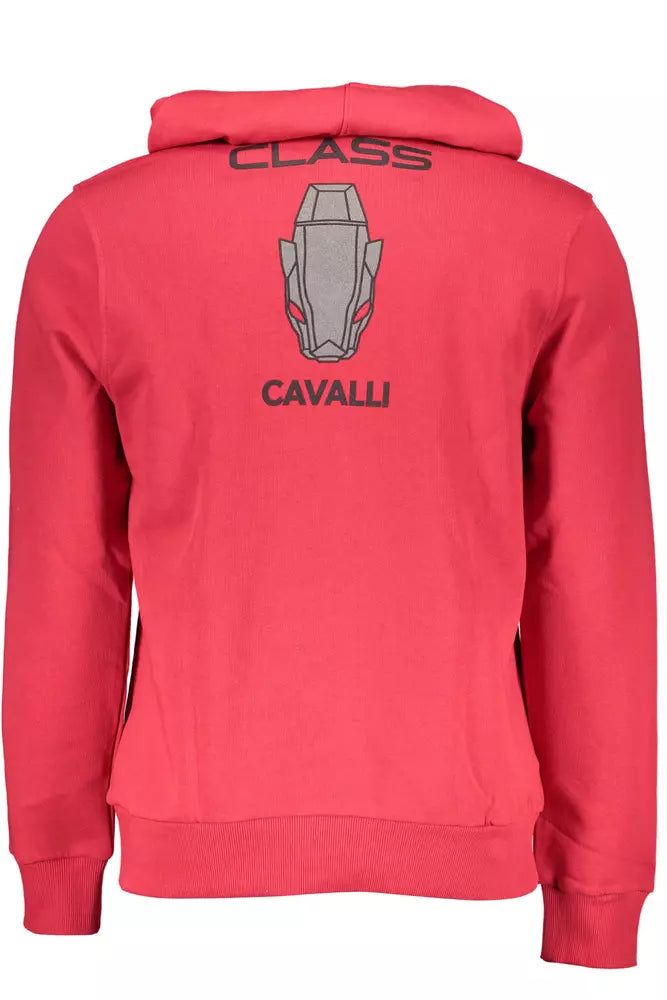 Cavalli Class Elegant Sweat à capuche rose avec logo