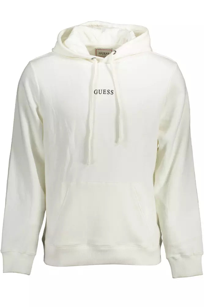 Guess Jeans Sweat à capuche blanc éco-chic avec imprimé emblématique