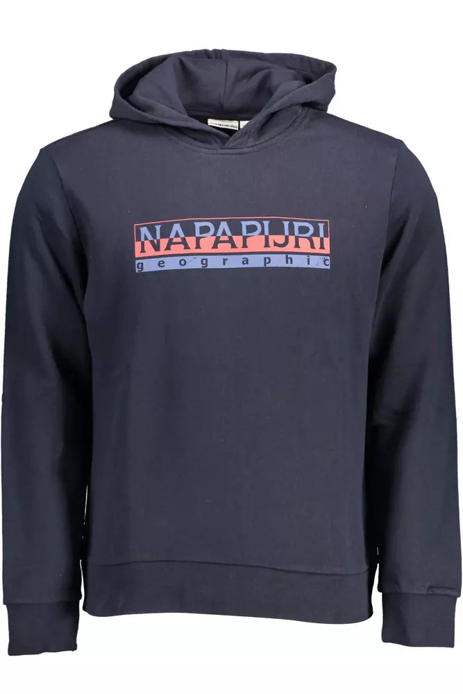 Napapijri Sweat-shirt à capuche en coton bleu chic avec logo imprimé