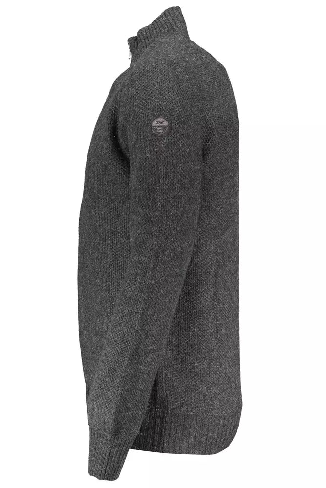 North Sails Gray Wool Men Cardigan