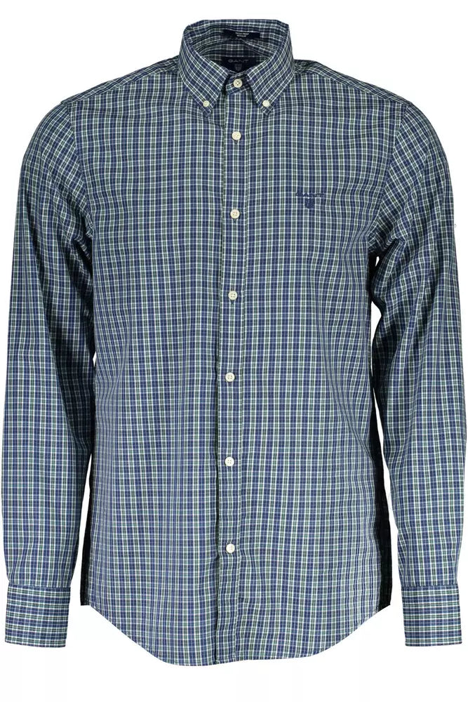 Gant Chemise verte boutonnée élégante à manches longues