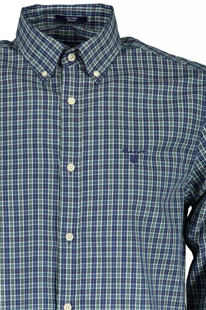 Gant Chemise verte boutonnée élégante à manches longues