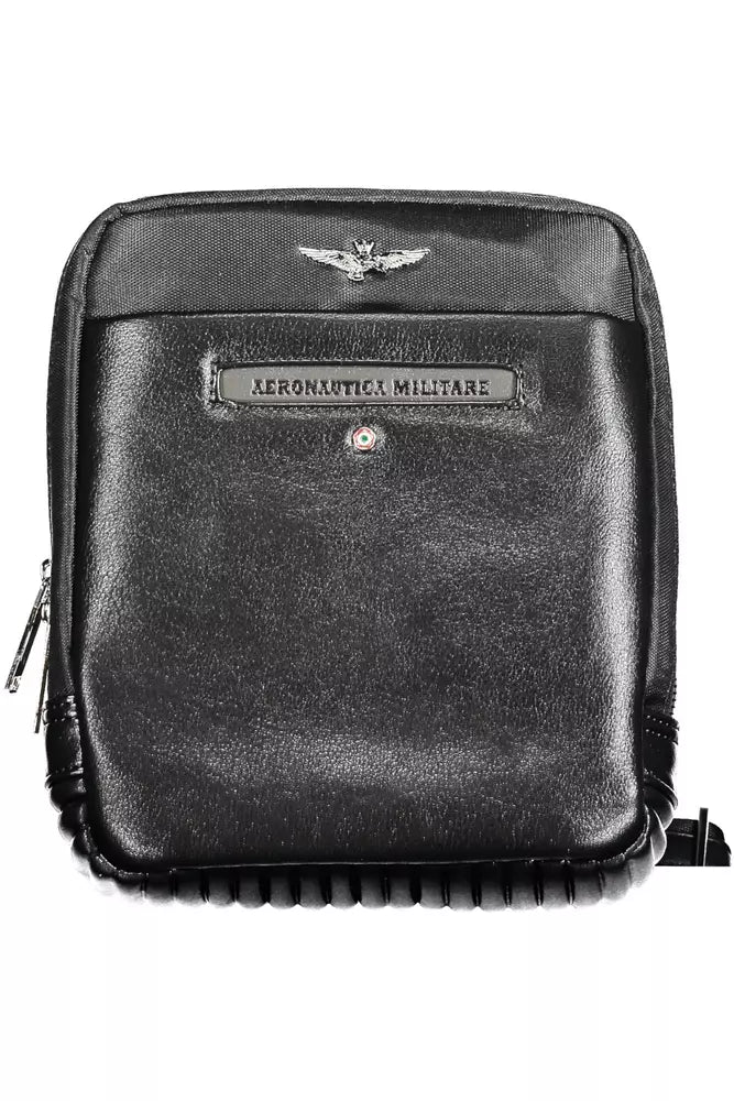 Aeronautica Militare Sleek Black Shoulder Bag for the Modern Man