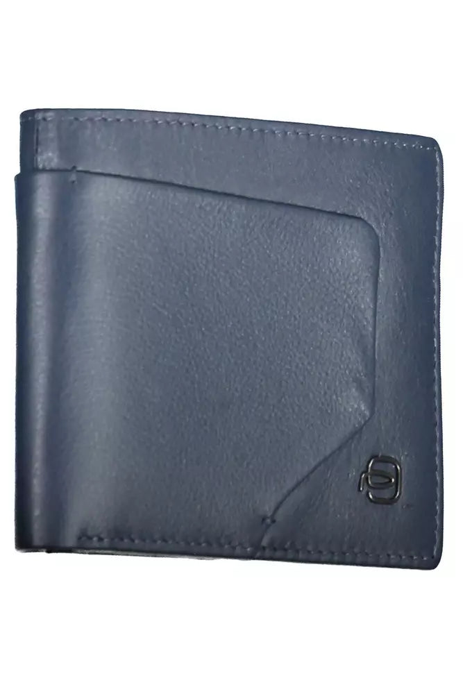 Piquadro Sleek Dual-Compartment Leather Wallet with RFID Block