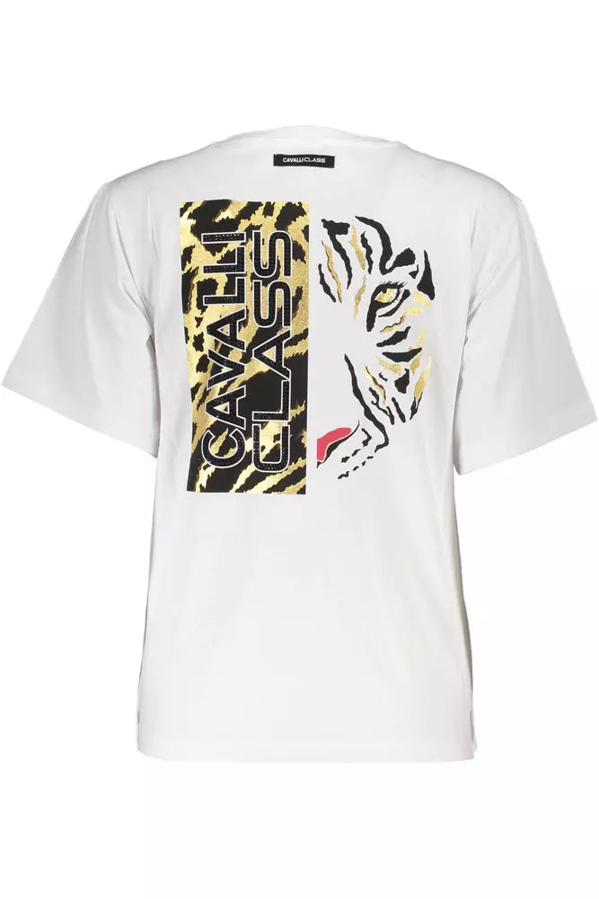 Cavalli Class Elegant Slim Fit Printed Round Neck Tee