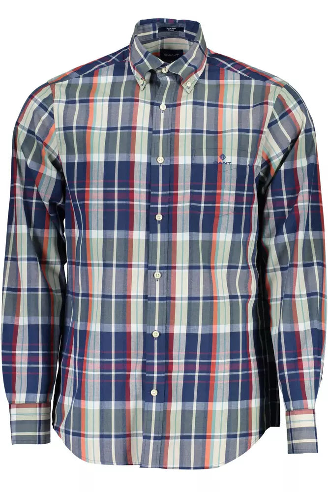 Chemise homme boutonnée verte classique Gant