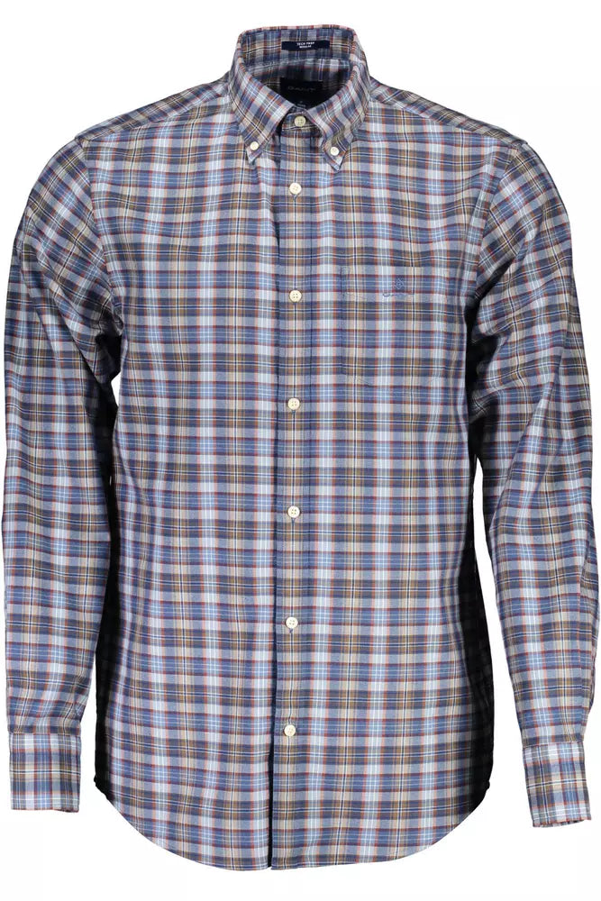 Gant Chemise boutonnée bleue élégante en mélange de coton