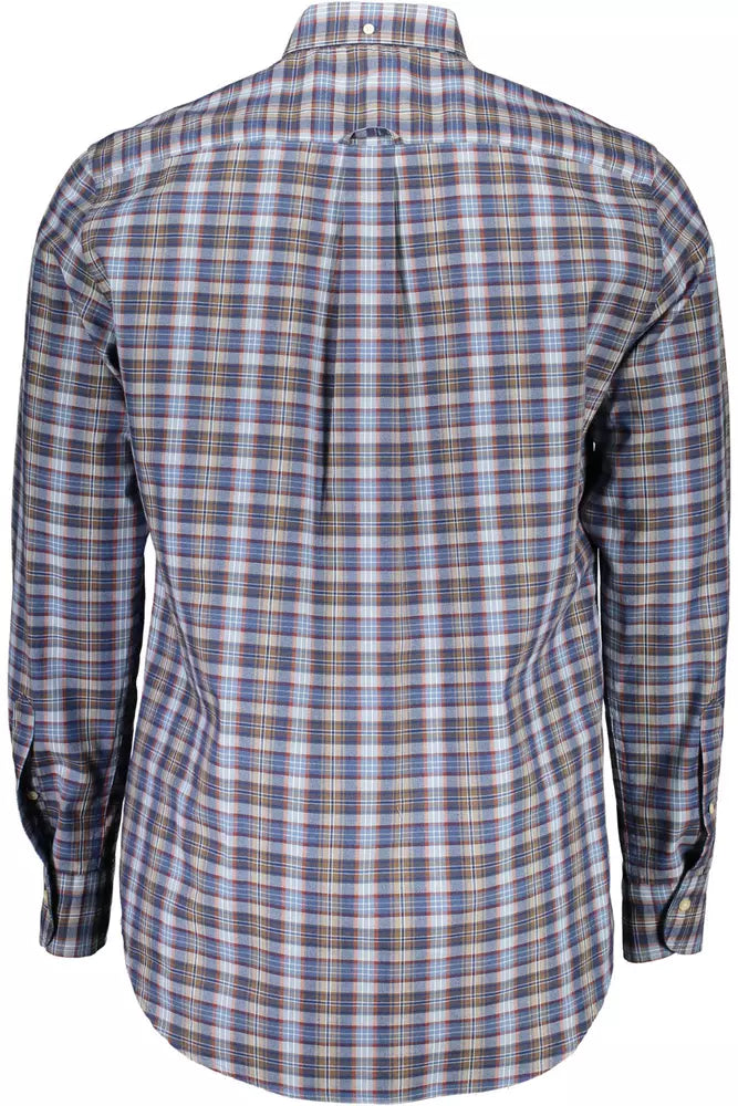 Gant Chemise boutonnée bleue élégante en mélange de coton