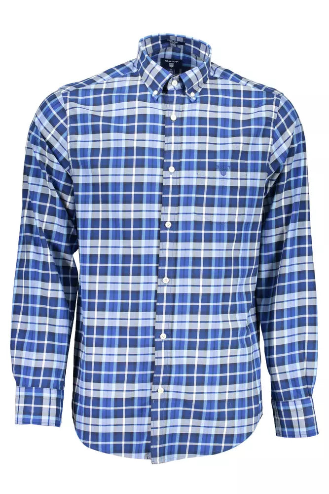 Gant Chemise à manches longues en coton bleu classique