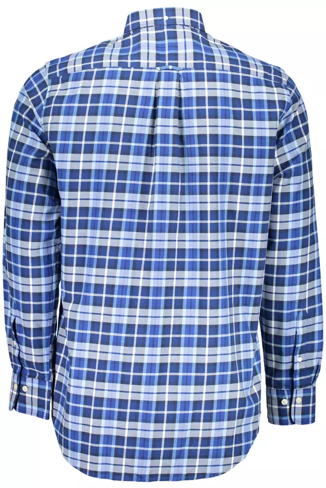 Gant Chemise à manches longues en coton bleu classique