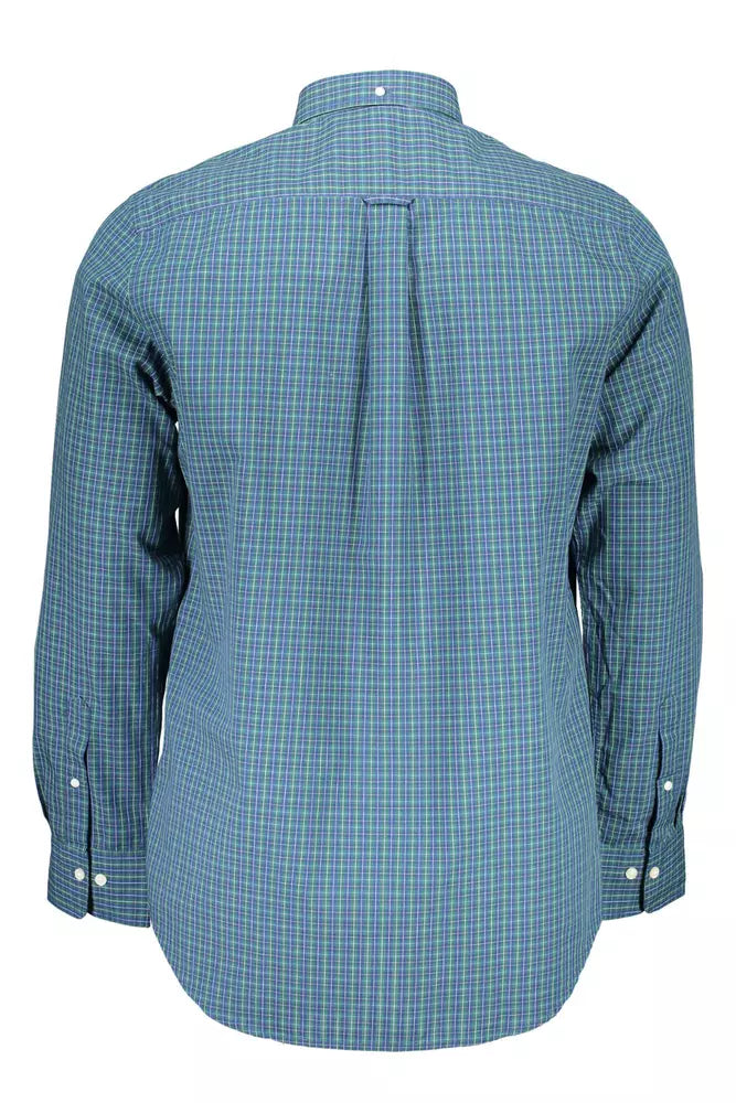 Gant Chemise bleue élégante en coton mélangé à manches longues