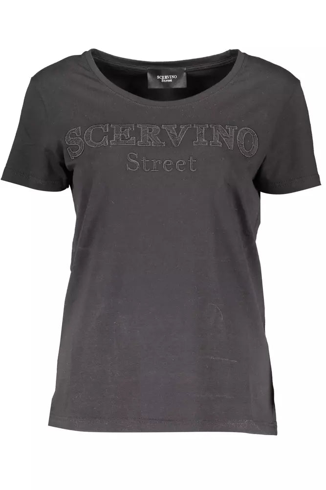 T-shirt Scervino Street Chic avec logo brodé et détails contrastés