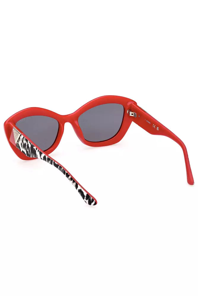 Guess Jeans Red Injected Plastic Women Sunglass