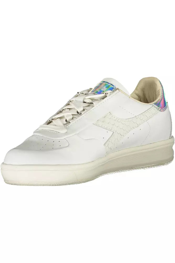 Diadora Chic Baskets à Lacets Blanches avec Logo