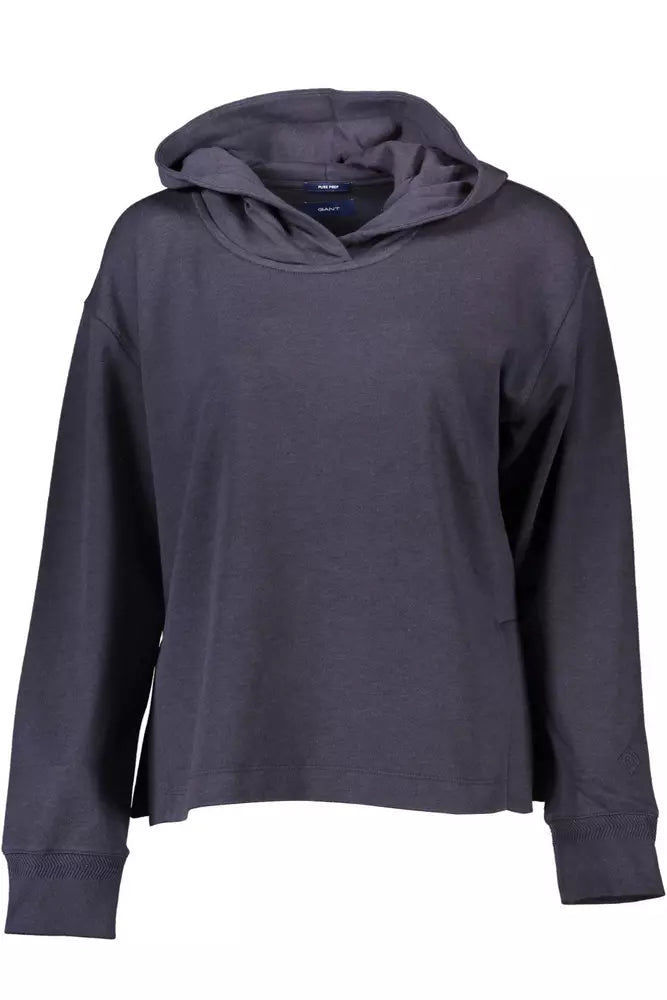 Gant Chic Blue Hooded Sweatshirt with Side Slits